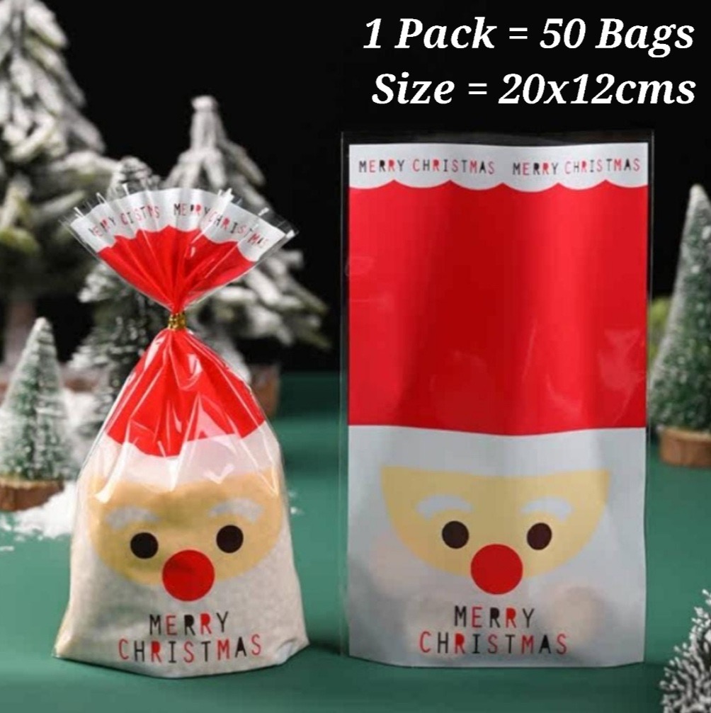 MERRY CHRISTMAS COOKIE BAG (1 PACK = 50 COOKIE BAGS) – Ornabliss