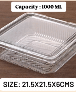 Alternative view of CLEAR SQUARE TUBS WITH LIDS (1 PACK = 20 PCS, 1000 ML CAPACITY)