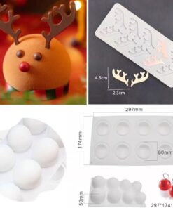 BALL MOULD + ANTLERS MOULD FOR REINDEER - RUDOPLH TREATS - PASTRY MOULD