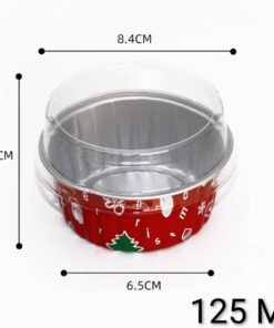 Alternative view of RED CHRISTMAS FOIL CONTAINERS WITH LIDS ( 1 PACK = 25 PCS )