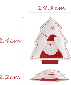 Alternative view of SANTA CLAUS - CHRISTMAS TREE SHAPED CERAMIC PLATTER