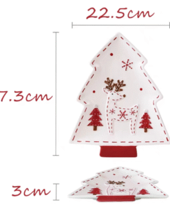 Alternative view of REINDEER - CHRISTMAS TREE SHAPED CERAMIC PLATTER