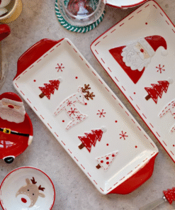 REINDEER RECTANGLE CERAMIC PLATTER