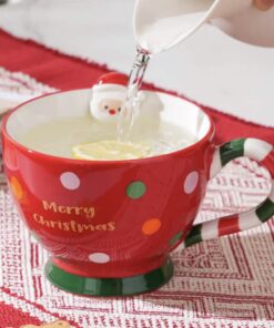 Alternative view of RED CHRISTMAS - SANTA HOT CHOCOLATE MUG - CERAMIC CUP (350 ML)