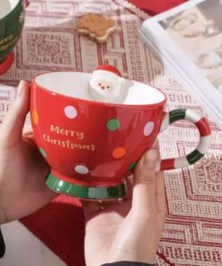 RED CHRISTMAS - SANTA HOT CHOCOLATE MUG - CERAMIC CUP (350 ML)