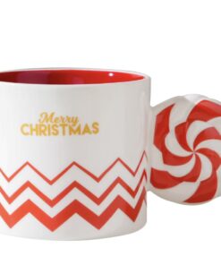 Alternative view of CANDY CANE CERAMIC CHRISTMAS HOT CHOCOLATE MUG - CUP (350 ML)