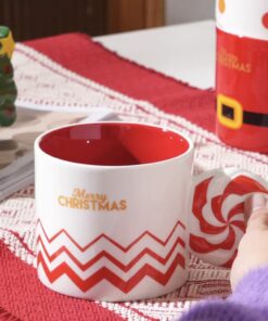 CANDY CANE CERAMIC CHRISTMAS HOT CHOCOLATE MUG - CUP (350 ML)