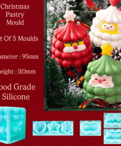 3D CHRISTMAS MOULDS - SET OF 5 MOULDS - PASTRY MOULDS