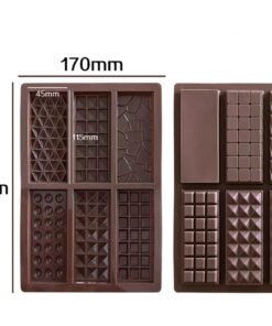 Alternative view of MIXED DESIGN - 6 CAVITY SILICON CHOCOLATE BAR MOULD