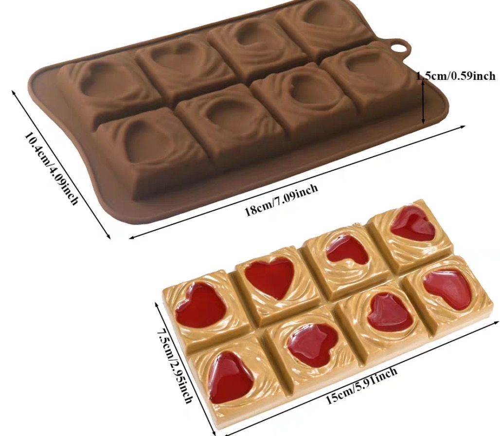 HEART FILL SILICON CHOCOLATE BAR MOULD
