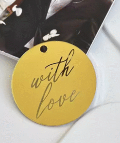 WITH LOVE ROUND ACRYLIC TAG ( 10 PIECES )