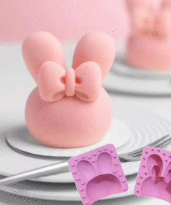 3D BUNNY - RABBIT WITH BOW MOULD - PASTRY MOULD - DESSERT MOULD