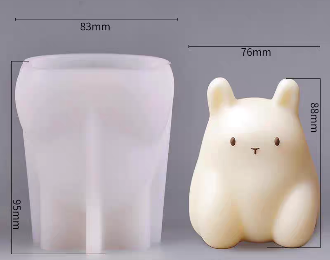 3D JIGGLY RABBIT - BUNNY SILICON MOULD - Image 3