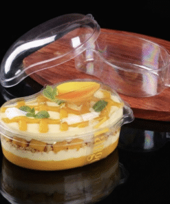 MANGO SHAPE DESSERT CONTAINERS WITH LIDS ( 1 PACK = 50 PIECES )