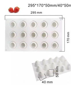 BITE SIZE STRAWBERRY MOULD – ICE CREAM MOULD – POP MOULD (15 Cavity)