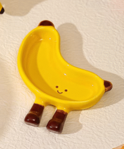 BANANA DESSERT PLATE - CERAMIC (SINGLE PIECE)