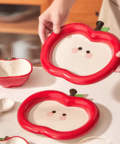 THE RED APPLE DESSERT PLATE - CERAMIC (SINGLE PIECE)