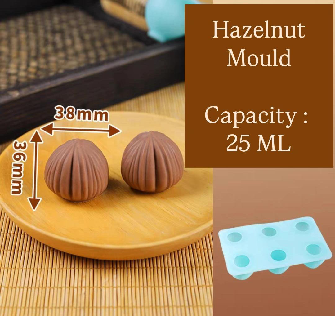 HAZELNUT MOULD FOR CHOCOLATES & ICE CREAM – BITE SIZE – 6 Cavity – SILICON MOULD