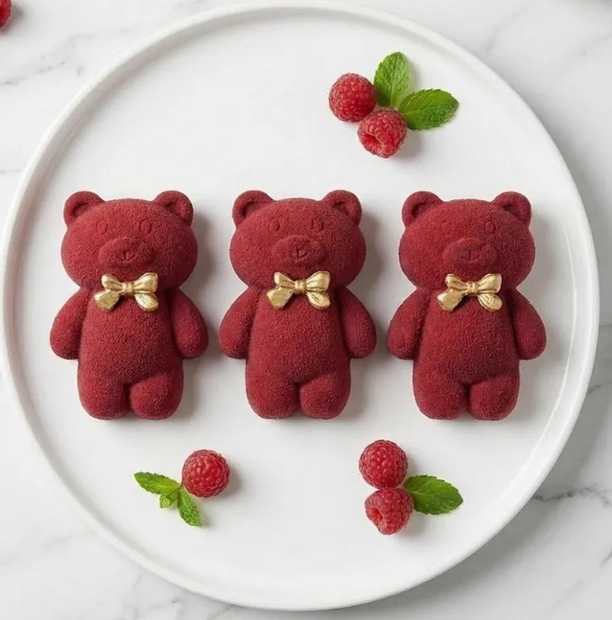 TEDDY BEAR PASTRY MOULD - SILICON MOULD - 6 CAVITY MOULD - Image 6