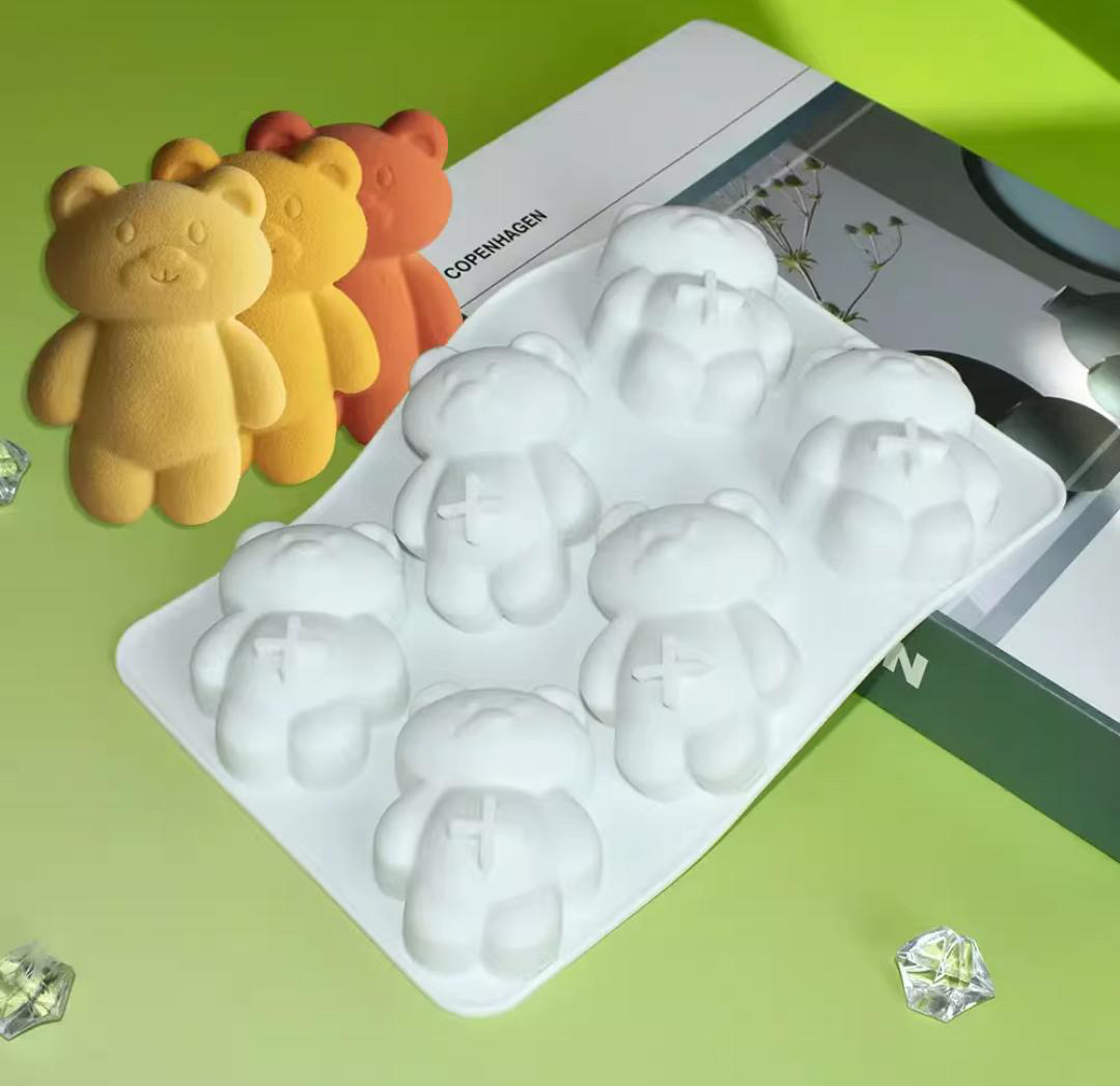 TEDDY BEAR PASTRY MOULD - SILICON MOULD - 6 CAVITY MOULD - Image 4