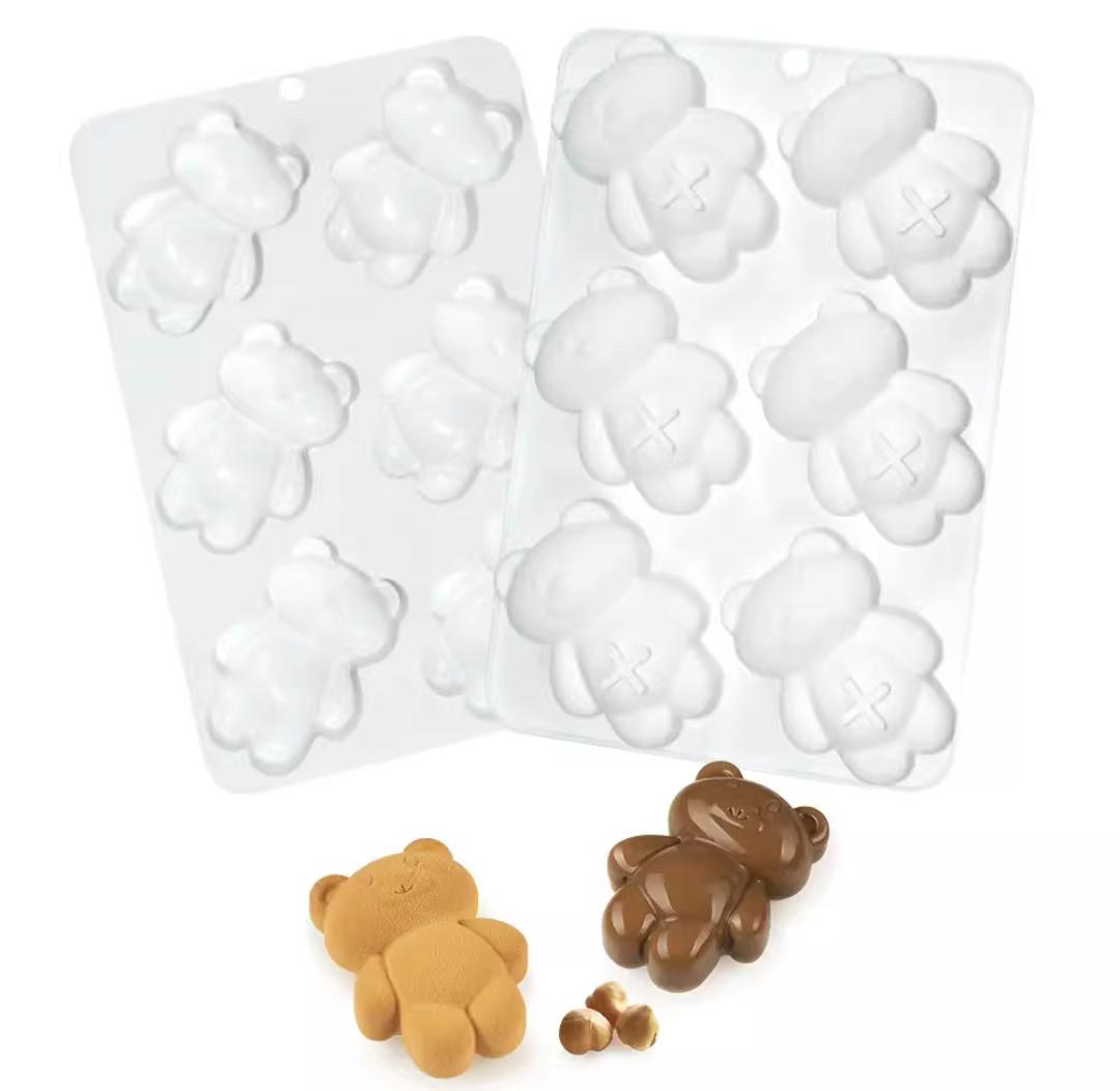 TEDDY BEAR PASTRY MOULD - SILICON MOULD - 6 CAVITY MOULD - Image 5