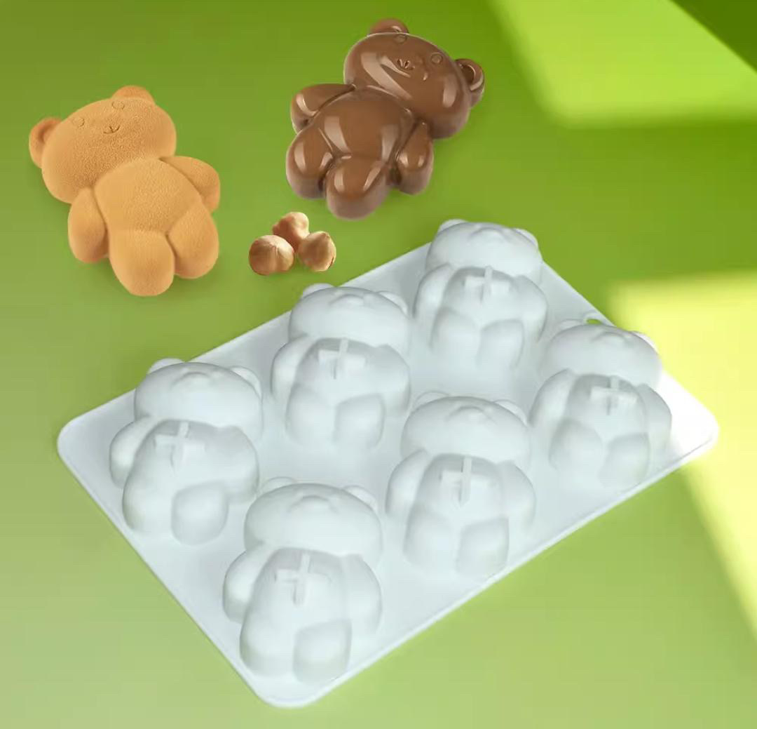 TEDDY BEAR PASTRY MOULD - SILICON MOULD - 6 CAVITY MOULD - Image 3