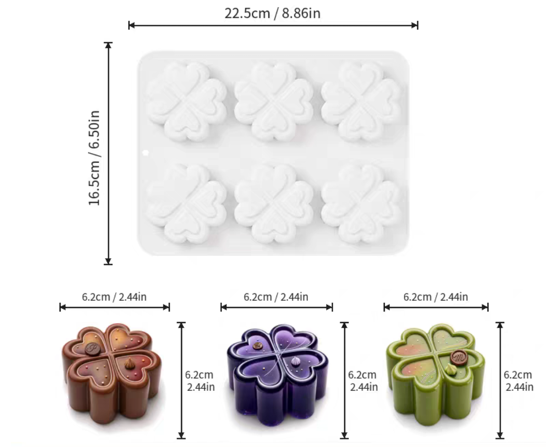 CLOVER - CLOVE MOULD – MOUSSE MOULD – PASTRY MOULD – ENTREMET MOULD – MOULD - Image 3