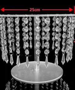 CRYSTAL TASSELS CAKE STAND (9.8 Inch)