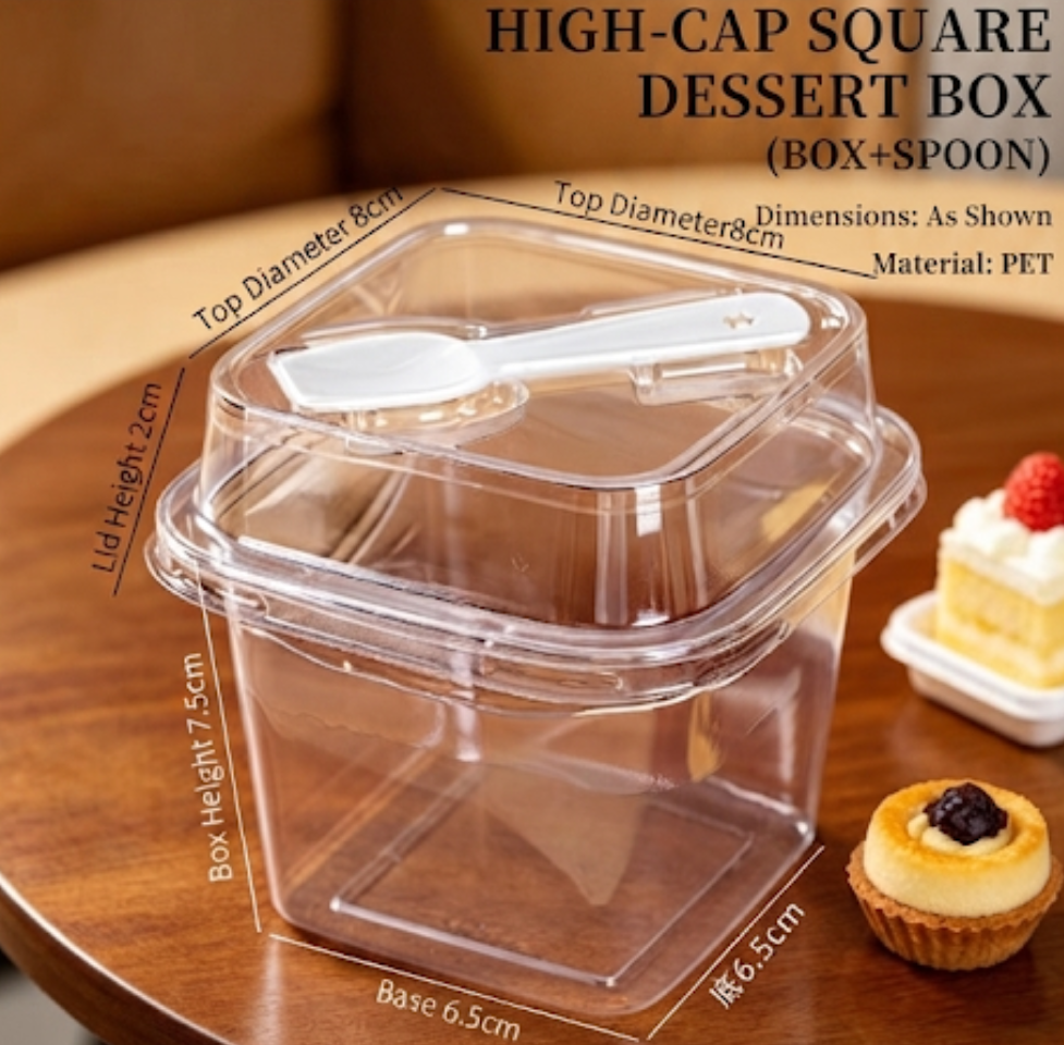SNAP & SPOON CLEAR CONTAINERS ( 1 PACK = 25 Tubs + 25 Spoons ) Cube - Image 4
