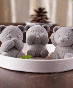 TRIO TEDDY BEAR SET - PASTRY MOULD – SILICON MOULD