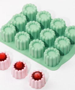 FLUTED ROUND CHEESECAKE MOULD - PASTRY MOULD - 12 CAVITY - SILICON MOULD