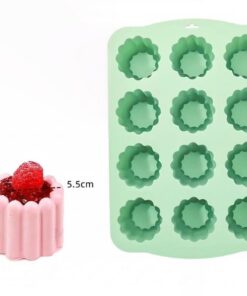 Alternative view of FLUTED ROUND CHEESECAKE MOULD - PASTRY MOULD - 12 CAVITY - SILICON MOULD