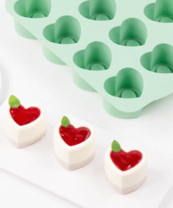 HEART CHEESECAKE MOULD - PASTRY MOULD - 12 CAVITY - SILICON MOULD