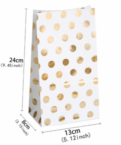 Alternative view of GOLD POLKA KRAFT BAGS - COOKIE BAGS - TREAT BAGS ( 1 Pack = 50 PCs, Clips Included )