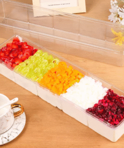 Alternative view of LONGLINE DESSERT CONTAINERS - CLEAR CONTAINERS WITH LIDS - LONG BOX - CATERING CONTAINERS ( 1 PACK = 10 CONTAINERS )