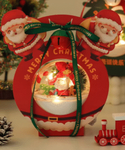 Alternative view of RED CHRISTMAS SNOW GLOBE CONTAINERS + CARRIER (1 PACK = 10 GLOBE CONTAINERS + 10 CARRIERS)