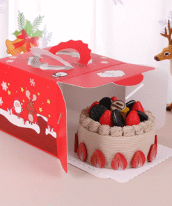Alternative view of 4 Inch - CHRISTMAS CAKE BOX ( 1 PACK = 10 PCs ) - Cake Boards Included (Random Color)